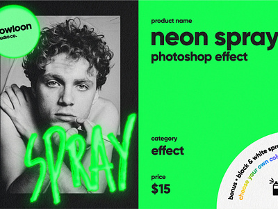 freebie included - neon spray effect