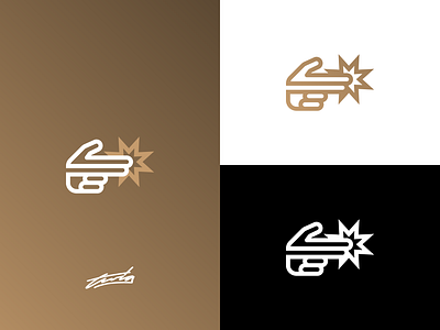 Finger Gun Logo Concept for Sale brand branding design icon illustration illustrator lettering logo monogram typography vector