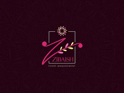Zibaish Event Management adobe illustrator branding decor decoration decorative event management flower flowers graphic design illustration logo logodesign pattern