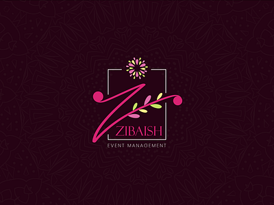 Zibaish Event Management adobe illustrator branding decor decoration decorative event management flower flowers graphic design illustration logo logodesign pattern