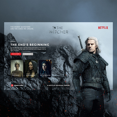 Concept UI for The Witcher by Karla Varela netflix thewitcher ui ux web