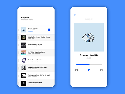 Playlist app black buttons design design app digital figma minimalism mobile paused peru play playlist playlists responsive simple tablet typography