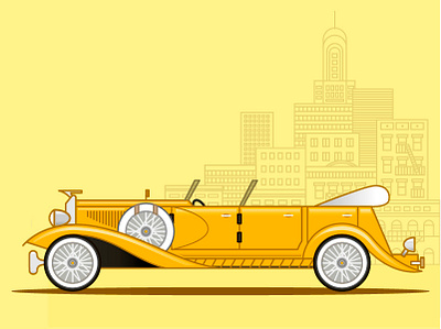 The yellow car from "The Great Gatsby" adobe illustrator car illustration illustration vector