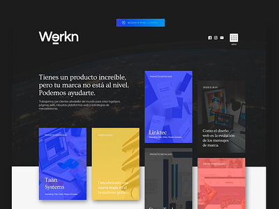 Werkn Exploration black blue cards contrast design red ui uiux ux web website werkn yellow