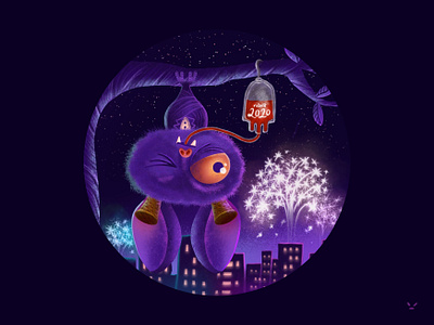 PF 2020 2020 creature fireworks happy new year illustration illustration art procreate vampire