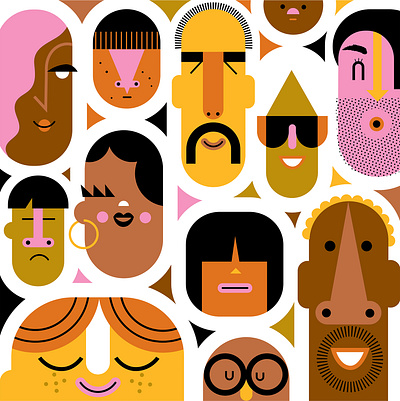 Make Someone Smile! abstract design character animation characterdesign colorful art colorful design design diversity fun humorous illustration illustration international party event people people illustration vector