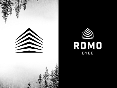 Romo Bygg Logo black white branding carpenter construction logo logodesign