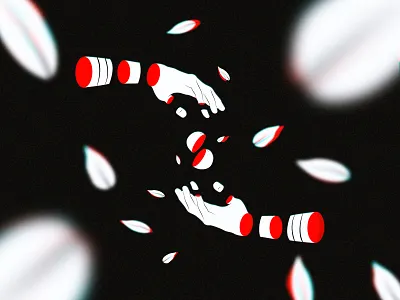 Cutting Dreams 3d adobe adobe photoshop adobeillustator cut dreams glitch glitch effect glitch3d hands illustrator ilustration leafs