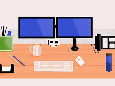Office Desk illustration illustration office office space