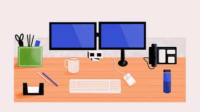 Office Desk illustration illustration office office space