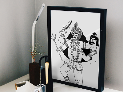 White Series: Kali Ma fine art god goddess hindu india interior design kali kali ma print south asian wall art