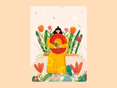 0 2020 design girl illustration trees