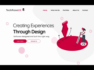 UI Animation - Agency home page. adobexd agency animation animations branding bright colors design red sketch techroseux ui ui design web website