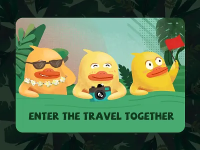 Travel Yellow Duck illustration practice