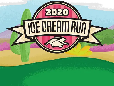 2020 Ice Cream Run Badge badge design branding emblem graphic design logo vector
