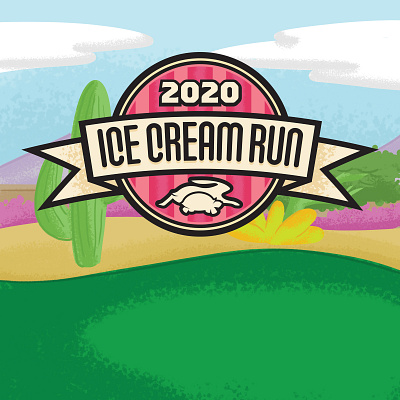 2020 Ice Cream Run Badge badge design branding emblem graphic design logo vector