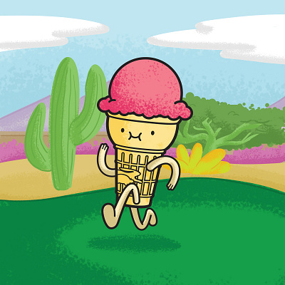 2020 Ice Cream Run Mascot digital illustration digital painting graphic design illustration illustrator textures vector