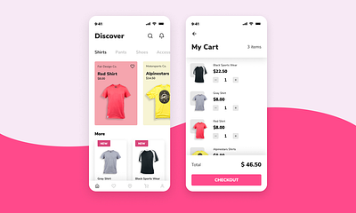 E-Commerce UI Design discover ecommerce mobile app design shopping cart ui design uiuxdesign ux design