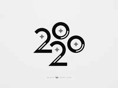 2020 0 2 2020 branding circle grid lettering logo new years stars tymade typography