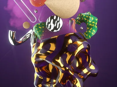 Calavera 3d 3d art 3d artist animation charactedesign cinema 4d design illustration photoshop render