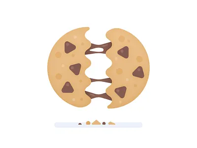 Cookie 2d adobe illustrator biscuit chips chocolate chocolate chip cookie dessert flat food illustrator minimal share simple snack split sweet vector vector illustration