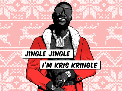 Gucci Christmas Vibes 🎄🎅🏿⁣⁣ christmas digital east atlanta santa east atlanta santa 3 gucci gucci mane hip hop illustration lyrics rap