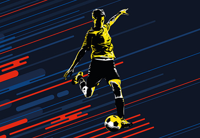 Sports Illustration Series #4 - Football art digital graphic illustration vector work