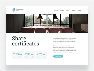 Continental Bank - website banking brand brand identity financial services logo logodesign ui website website design