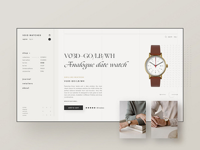 Void Watches e-commerce exploration brand identity categories clean ui e commerce e commerce ecommerce fashion minimal minimalism scandinavian shop shopify shopping cart sidenav simple typography watch watches web design webflow