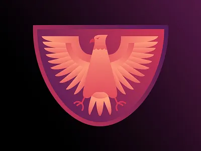 Eagle Badge app award badge badge design bird eagles feather gradient illustration modern prize shield symmetric wings