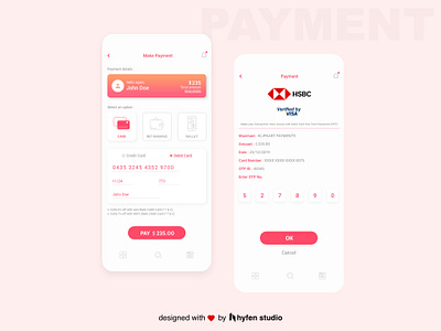 Payment Screen UI app colors creative design hyfenstudio icon typography uidesign ux design vector