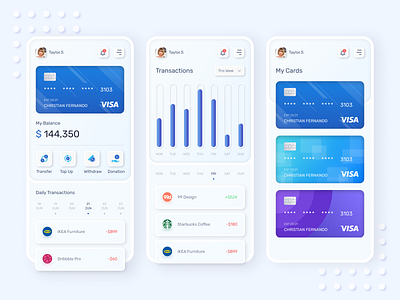 Banking App Neumorphism Exploration 3d app app design blender clean design ios iphone x neumorphism simple ui ui ui ux ux