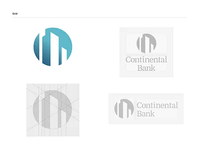 Continental Bank - logo grid banking brand identity financial services logo design branding logo grid logo mark logodesign