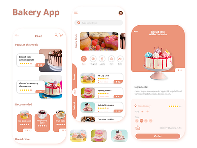 bakery app app app design bakery bakery shop graphics design illustrator design logodesign mobile app design photoshop design sketch app ui design ux design xd design