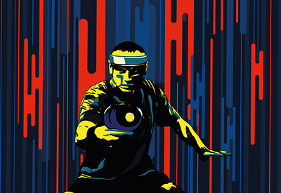 Sports Illustration Series #5 - Table Tennis art digital graphic illustration vector work