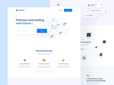 Outlet Buddy - Landing Page brand clean interface landing landing page landing page design landing page ui layout minimal minimal landing page outlet buddy typography ui kit ux web design webdesign website