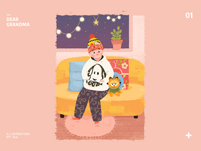 dear grandma character drawing freetime grandma graphic illustration old