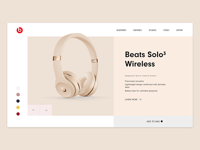 #dailyUI - #003 add to cart beats clean dailyui flat design headphone landing page minimalist product product page redesign concept ui usability web design