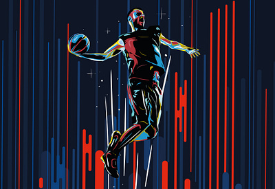 Sports Illustration Series #6 - Basket Ball art digital graphic illustration vector work