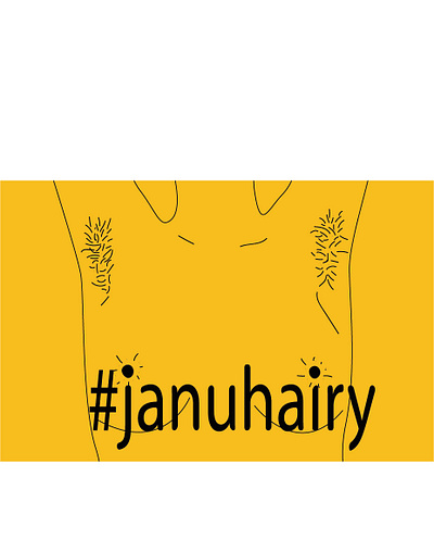 Januhairy body body hair bodypositive female feminism girl hair hairy hairy armpits hairy nipples illustration january januhairy nipples woman yellow