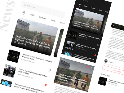 News Portal App app interface mobile news ui