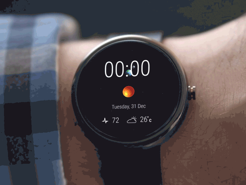 Honor Smartwatch screen animation design earth honor illustration minimal moon smartwatch sun ui ux watch