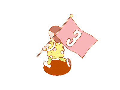 no. 3 doodle doodles editorial illustration flag girl illustration