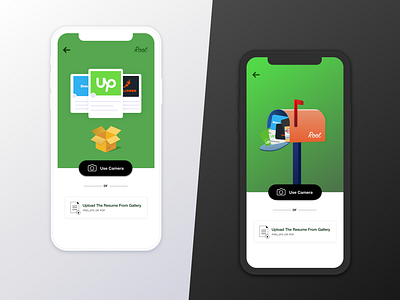 Upload Resume - Root Application adobexd app design ui uidesign uidesigner uidesigns uiux uiuxdesign ux