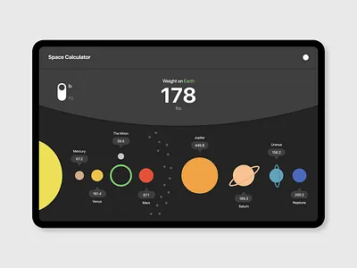 Space Weight Calculator [DailyUI 004] 100daychallenge calculator dailyui dailyui 004 design ui uidesign uiux ux
