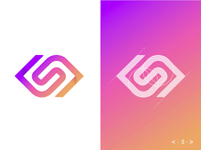 Logo : S + angle brackets angle brackets design development fatma aroua gradient lettre logo s symbole