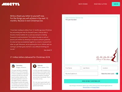 My Next Christmas Thank You Letter christmas clean clear design flat gratitude inspiration letter material simple ui ux writing