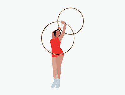hula dancer design digital hula hoop illustration