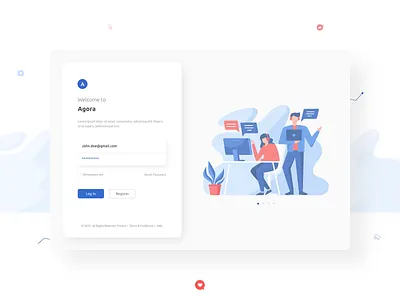 Login - Agora 2020 blue business clean design clean ui colorful colors freelancer login login page marketplace presentation product design register sign in ui white theme