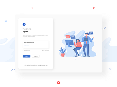 Login - Agora 2020 blue business clean design clean ui colorful colors freelancer login login page marketplace presentation product design register sign in ui white theme